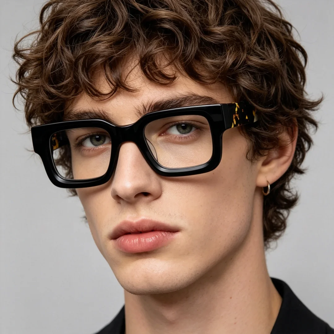 BETSION Vintage Rectangular Thick Acetate Eyeglasses Frame Unisex Japanese Styles Eyewear Glasses Men and Women Spectacles#24068