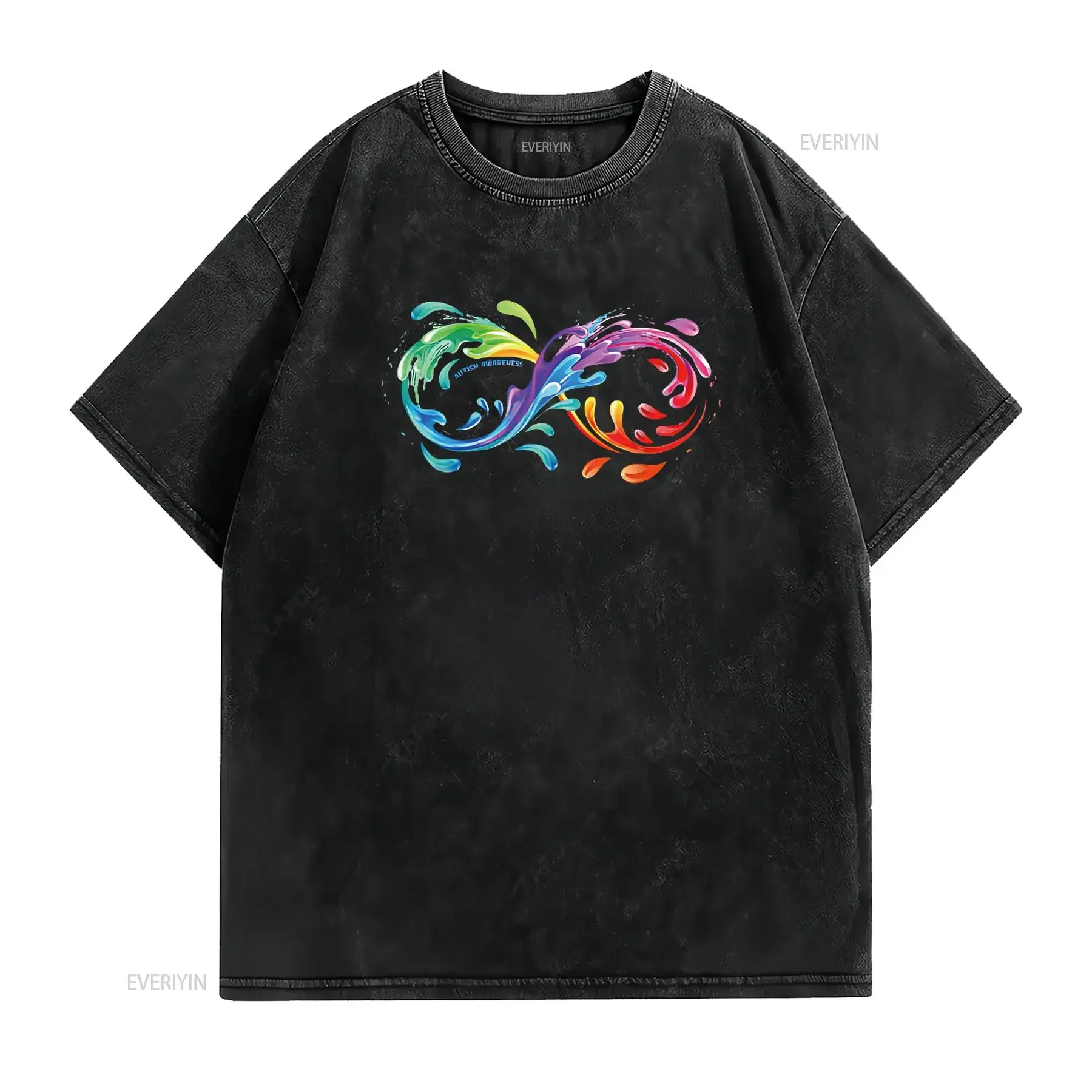 Pretty World Autism Awareness Day Infinity Sign T Shirt vintage Washed Soft Stylish graphic Breathable Top For Everyday Wear