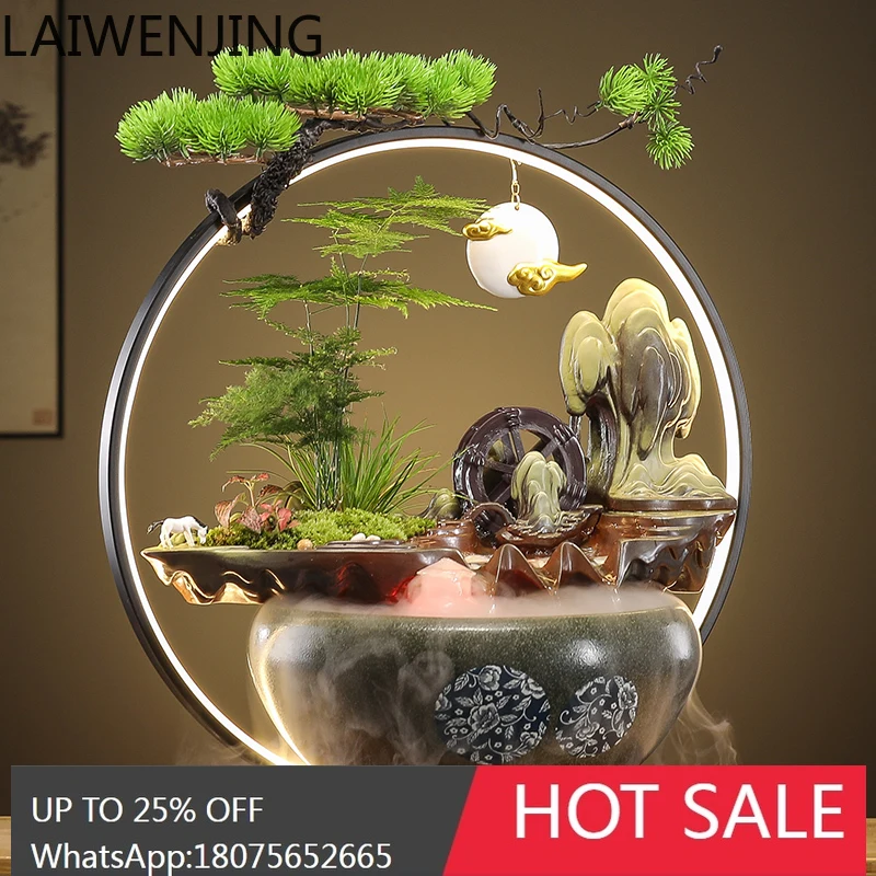 HLZ Lucky Flow Ornament Circulating Water Office Living Room Lucky Entrance Table