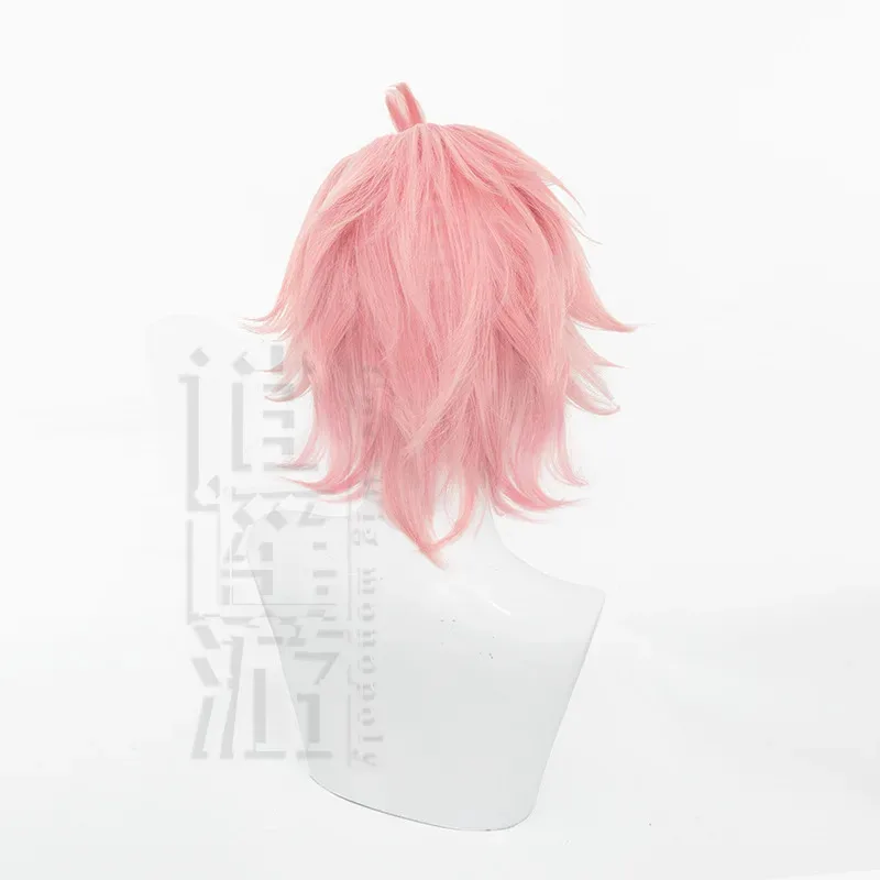 애니메이션 디오나 코스프레 가발 30CM 핑크 짧은 머리 내열성 합성 머리 할로윈 파티 코스프레 가발 + 가발 모자