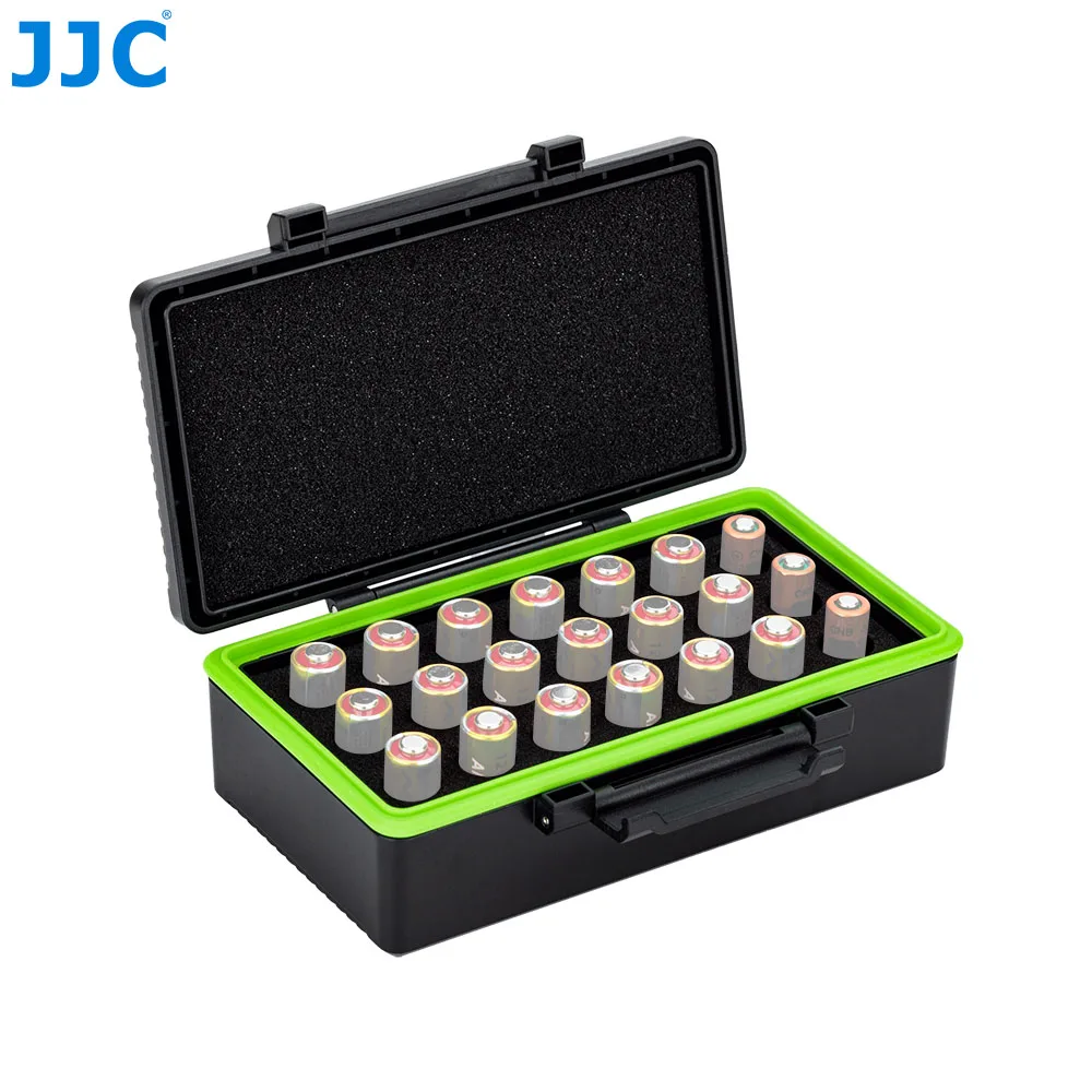 JJC 21 Slots 23A/ VA23GA/ A23/ MN21/ V23GA/ 27A/ VA27GA/ A2/ MN2/ V27GA Battery Organizer Case, Waterproof Hard Case Battery Box