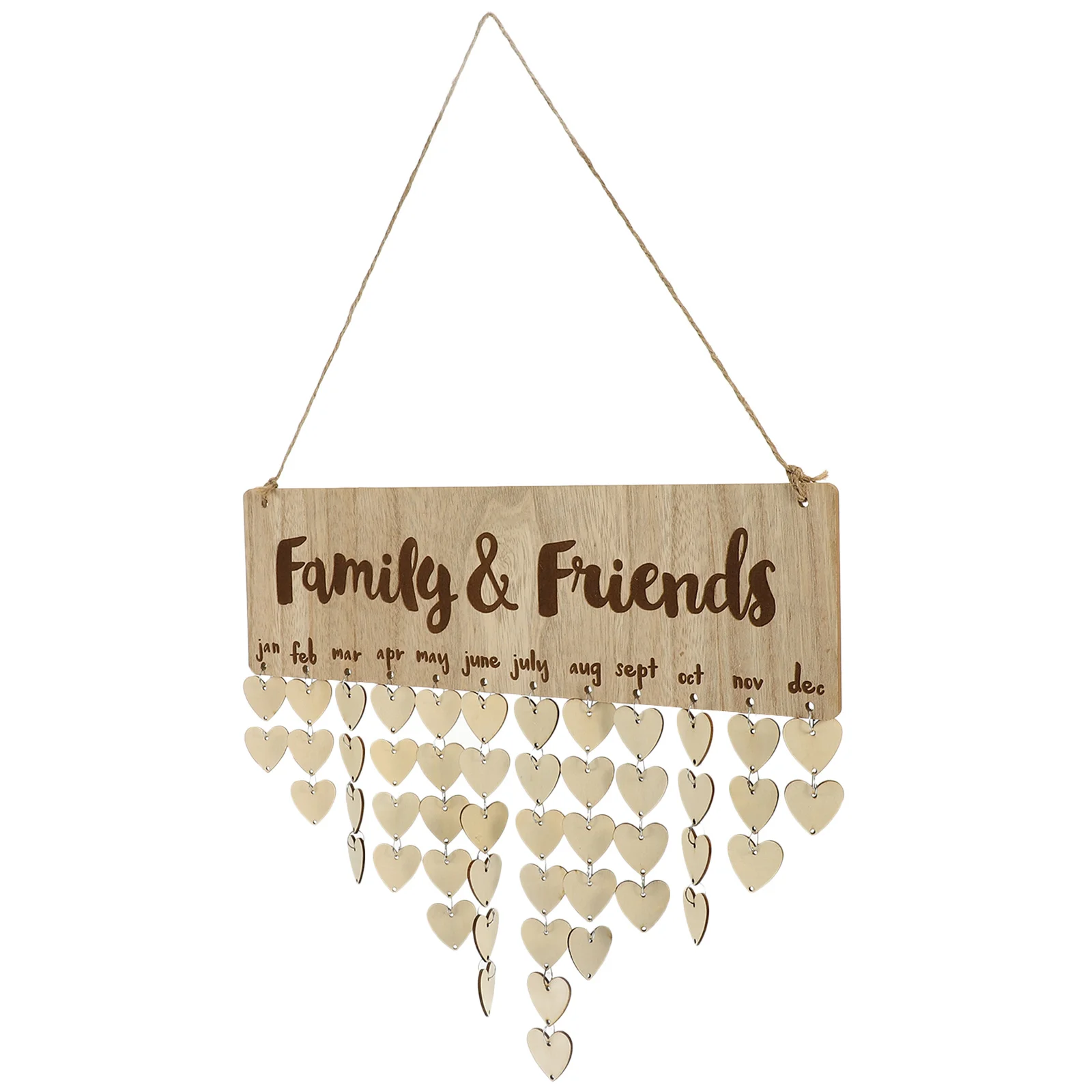 

Wooden Birthday Hanging Wall Calendar Pendant Countdown Decor Family Birthday Reminder Board Chic Home Planner Calendar Reusable