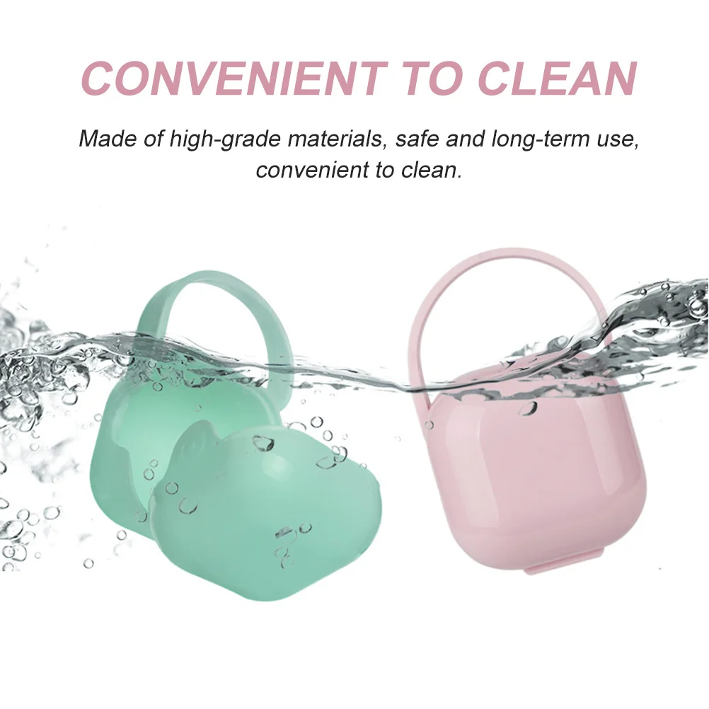 

4Pcs Pacifier Case Portable Pacifier Holder Storage Box Baby Soother Container Easy Attach to Bag Stroller Soother Container