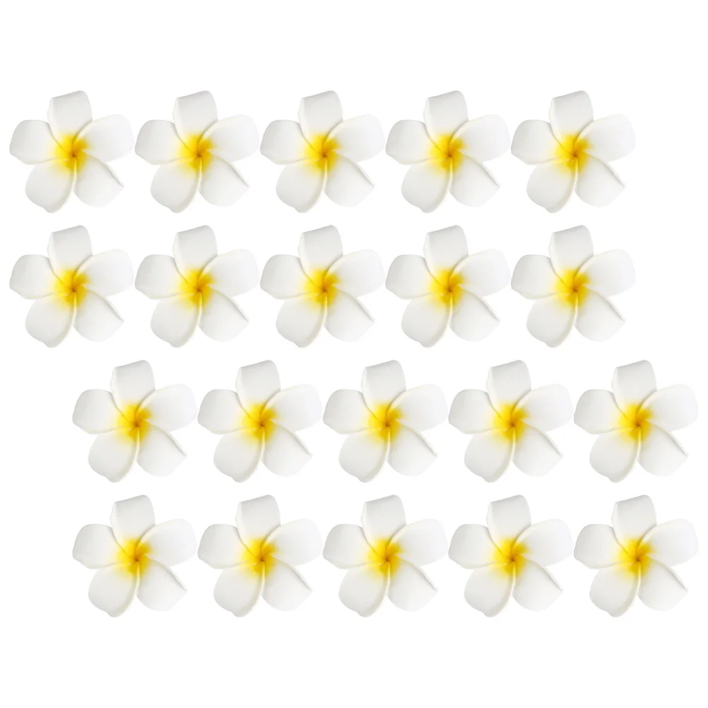 20 Pcs Artificial Frangipani Women Hair Accessory Barrettes Nonslip Clips Flower Girls Headdress Headgear Plumeria