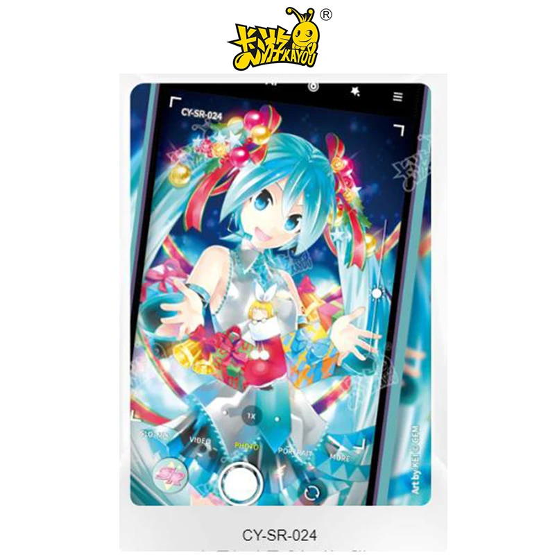 Kayou SR (001-024) series Collection card Anime characters Hatsune Miku Kagamine Rin Bronzing flash card Game toy Christmas gift