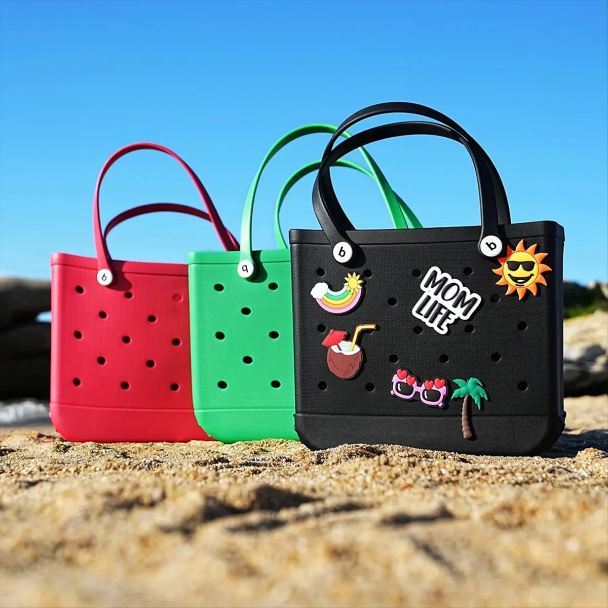 AT16 Bag Charms for BoggBag - 6pcs Universal Size Bag Charms - 6 Inch Beach Bag Bits Accessories Inserts Beach Casual Outdoor