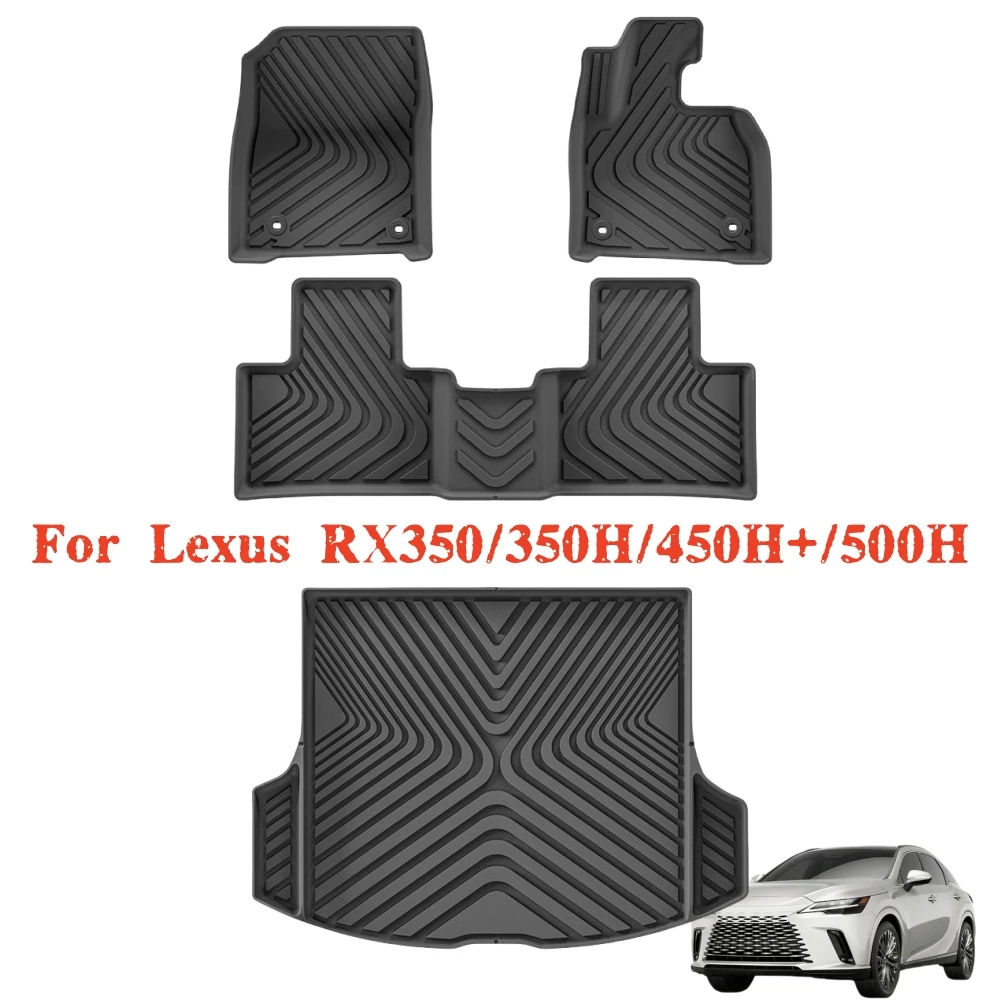 Für RHD Lexus RX350/350H/450H+/500H PHEV (Nicht für RXL) Allwetter TPE Fußmatten Kofferraummatte Wasserdichte Rutschfeste Matte 2022-2025 – Detail 1