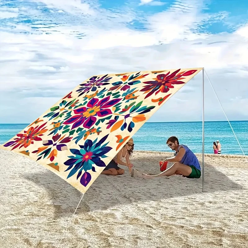 Mandala Print Camping Sunshade Tent Camping Tarpaulin Picnic Cover Outdoor Camping Tent Picnic Mat Terrace Balcony Ceiling Cloth