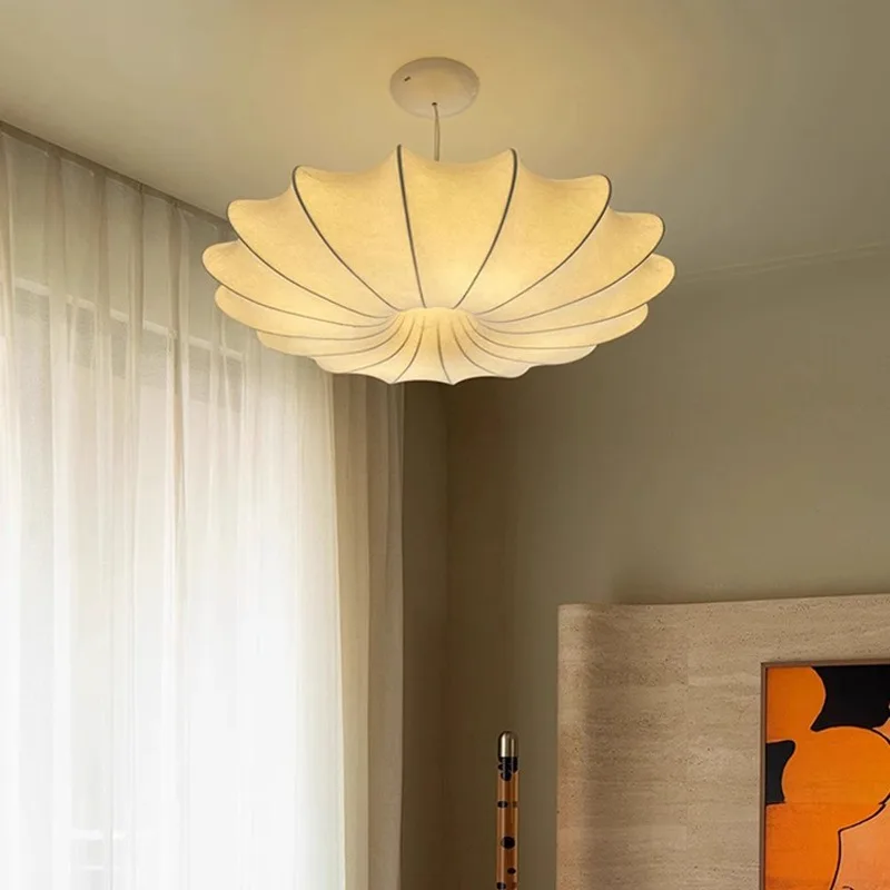

French style silk pendant light, Italian designer homestay, Japanese retro living room light, master bedroom ceiling light