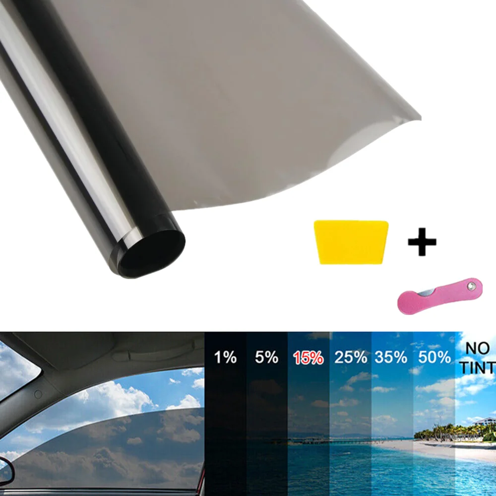 Hot 1 Roll 50cmx3m VLT Window Foils Tint Film Car Home Office Glass Uncut Roll Window Solar UV Protector foils Sticker Films