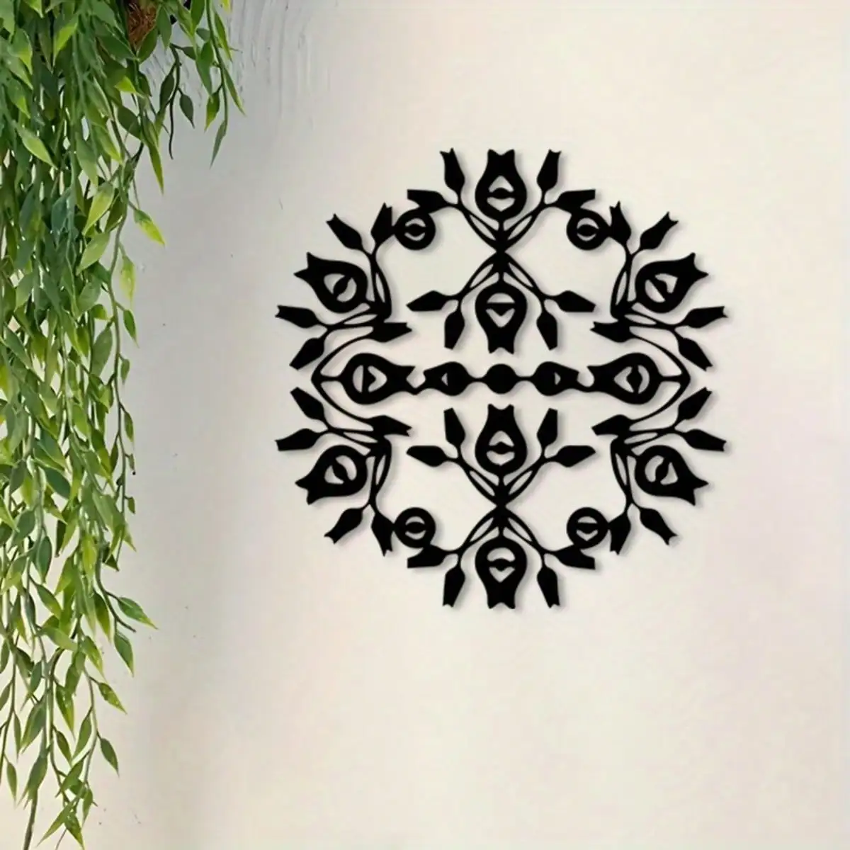 Vintage Evil Eye Mandala Iron Wall Art Black Floral Metal Decor Rustproof Hanging Meditation Zen Home Spiritual Protection Gift
