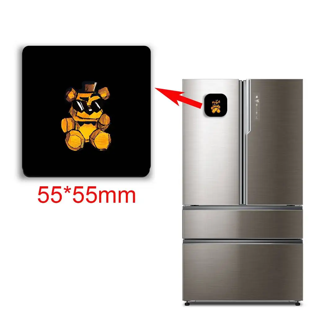 Montgomery Gator William Afton FNAF Black Square Plastic Fridge Magnet, for Magnetic Sticker No Trace Left, Durable