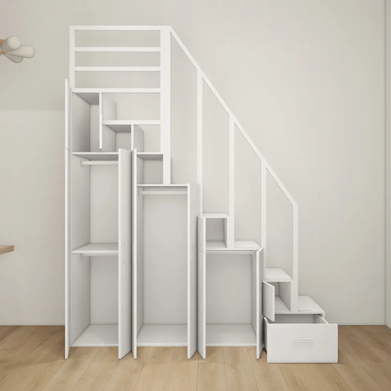 Solid wood step cabinet sold separately, upper and lower bed attic ladder cabinet, household drawer type storage, climbing stair