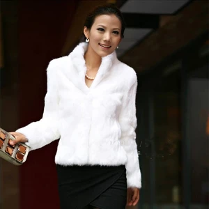 Genuine female rabbit skin coat, plush coat, mandarin collar, new fashion, autumn and winter 2020 8 Main Sales Casaco Skin Legitimate Rabbit - №5