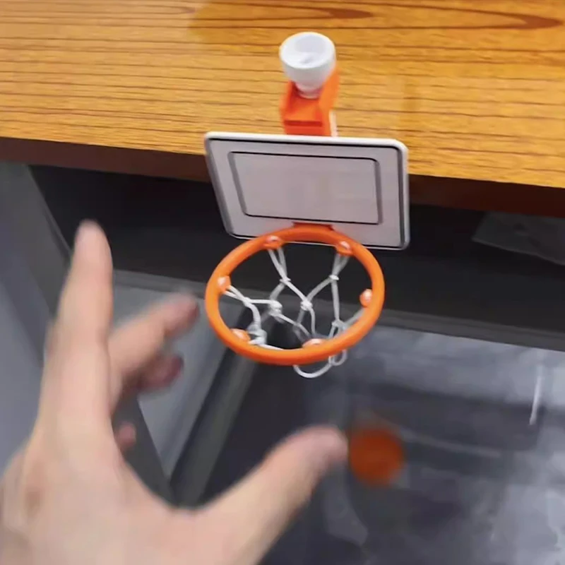 

1 Pcs Decompression Mini Desktop Basketball Shooting Frame Creative Mini Basket Basketball Stand with No Punching Toy Figurine