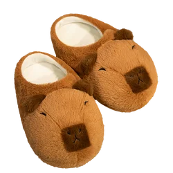 Desenhos Animados Capybara Chinelo De Pelúcia, Unisex, Kawaii, Quente, Grossa, Antiderrapante, Casa, Inverno, Fofos