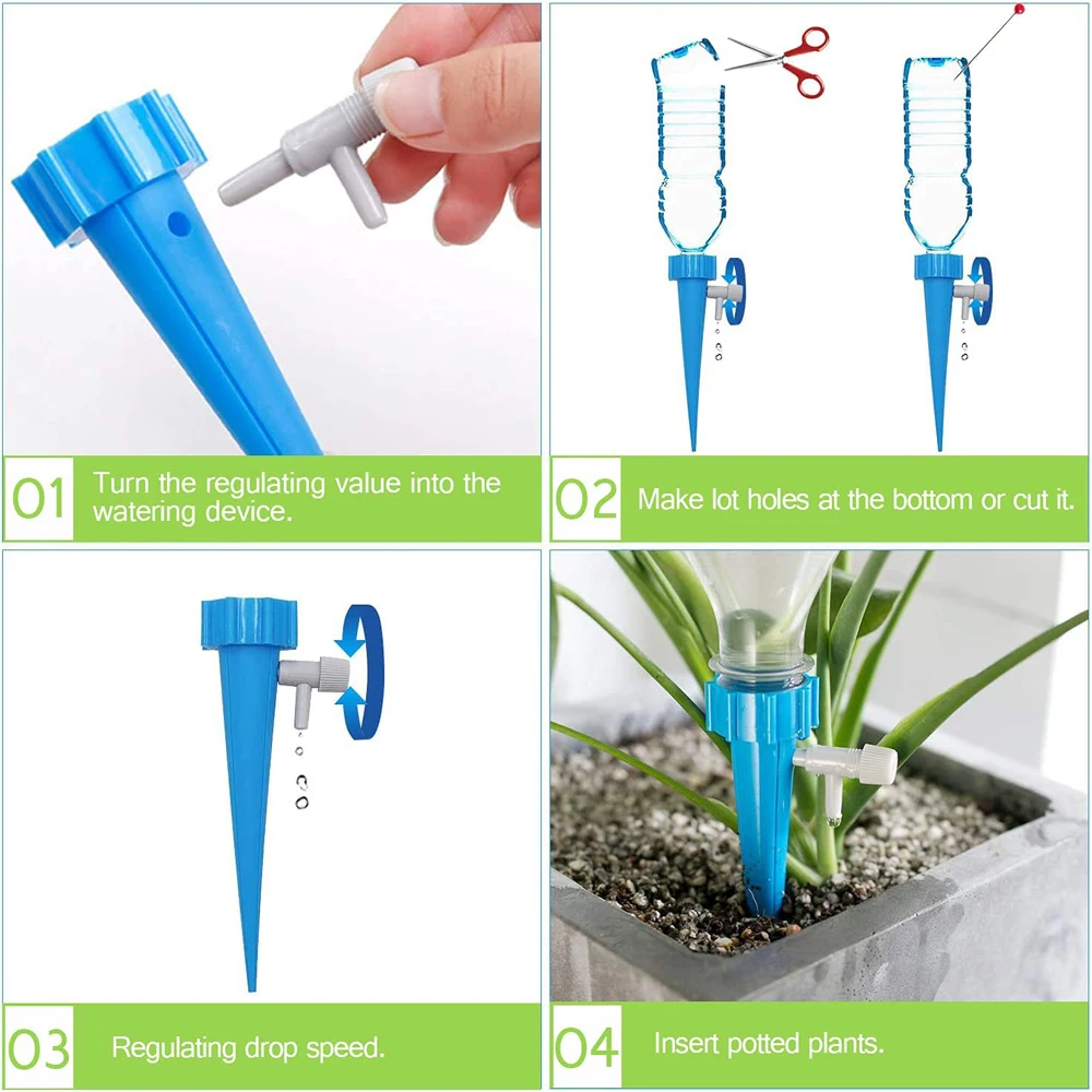 Automatic Drip Irrigation System Self Watering Spike for Flower Plants Greenhouse Garden Adjustable Auto Water Dripper Device