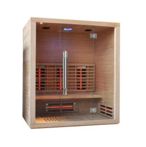 Modern 3-Person Full Spectrum Infrared Sauna Advanced Heating Technology Pine Living Room Bedroom Villa Park Control Panel Steam