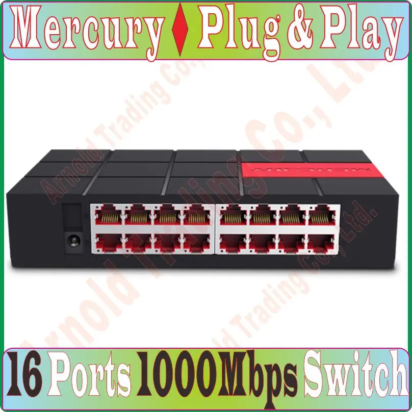 Plug&Play, 16 Ports gigabit Desktop Fast 1000Mbps Switch Ethernet Network Switch LAN Hub Full or Half duplex Exchange SG116M