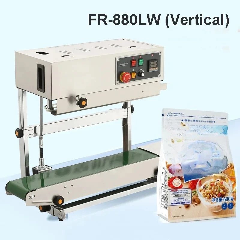 Plastic Film Bag Snack Tea Desktop Ink Wheel Sealing Machine Packaging Machine FR-880 Vertical Horizontal Film Sealer 2 Wheels