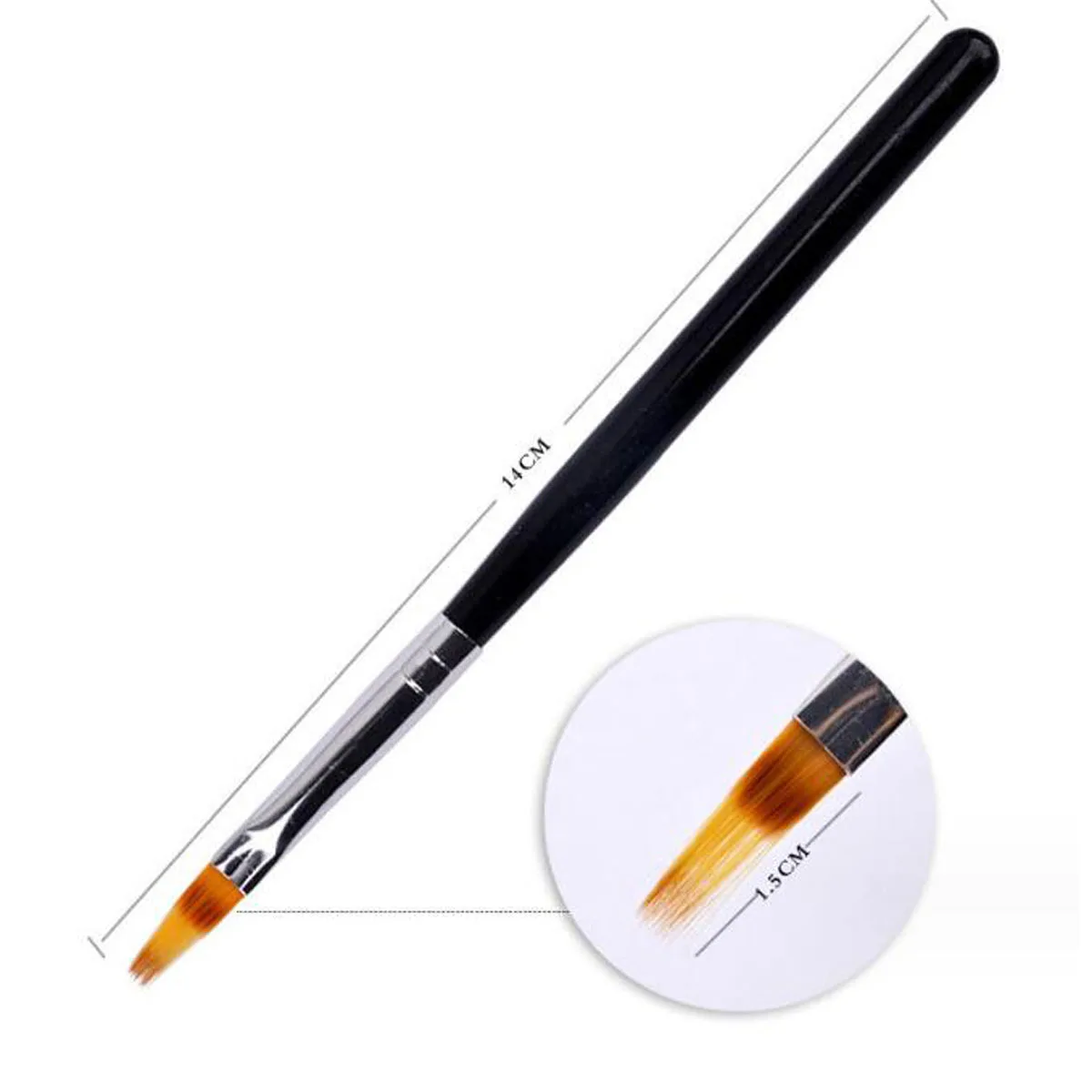 1PC Gradient Bloom Nail Art Painting Brush Black Wood Handle Nylon Hair Ombre Brush Gradient UV Gel Nail Brush Nail Art Tools