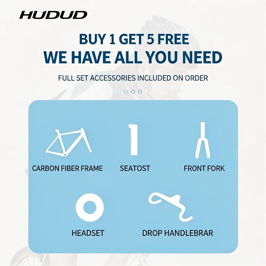 HUDUD R18 Carbon Fiber Road Bike Frame T800 Ultralight 950g Internal Cable Routing T47 BB Di2 Compatible Disc Brake