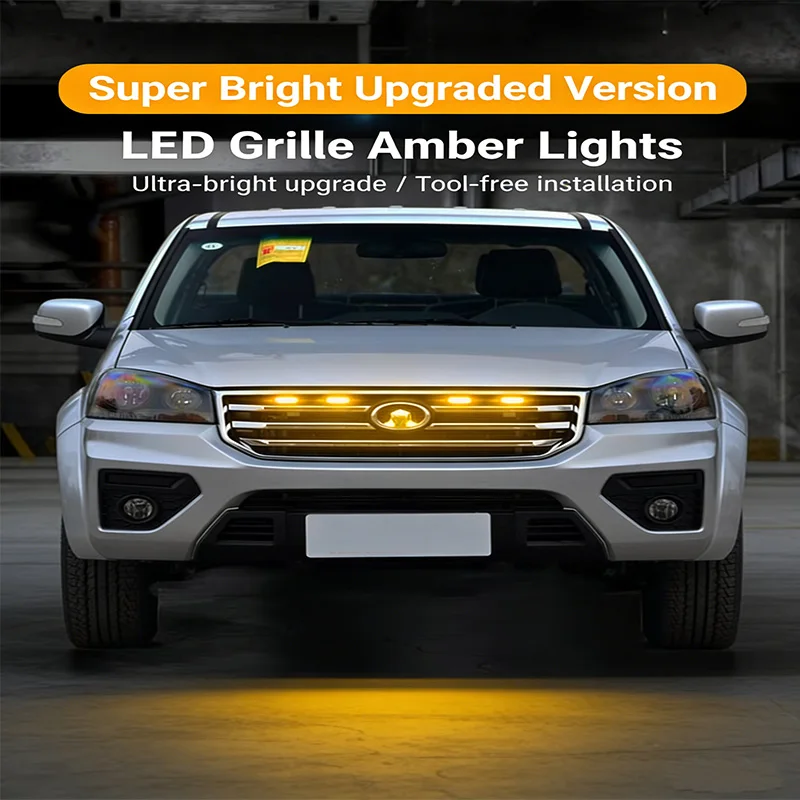 

4Pcs 6Pcs LED Grille Lights For GWM Great Wall Wingle 5 6 7 Poer Steed Amber DRL Flash Warning Fog Lamp Decorative Accessories
