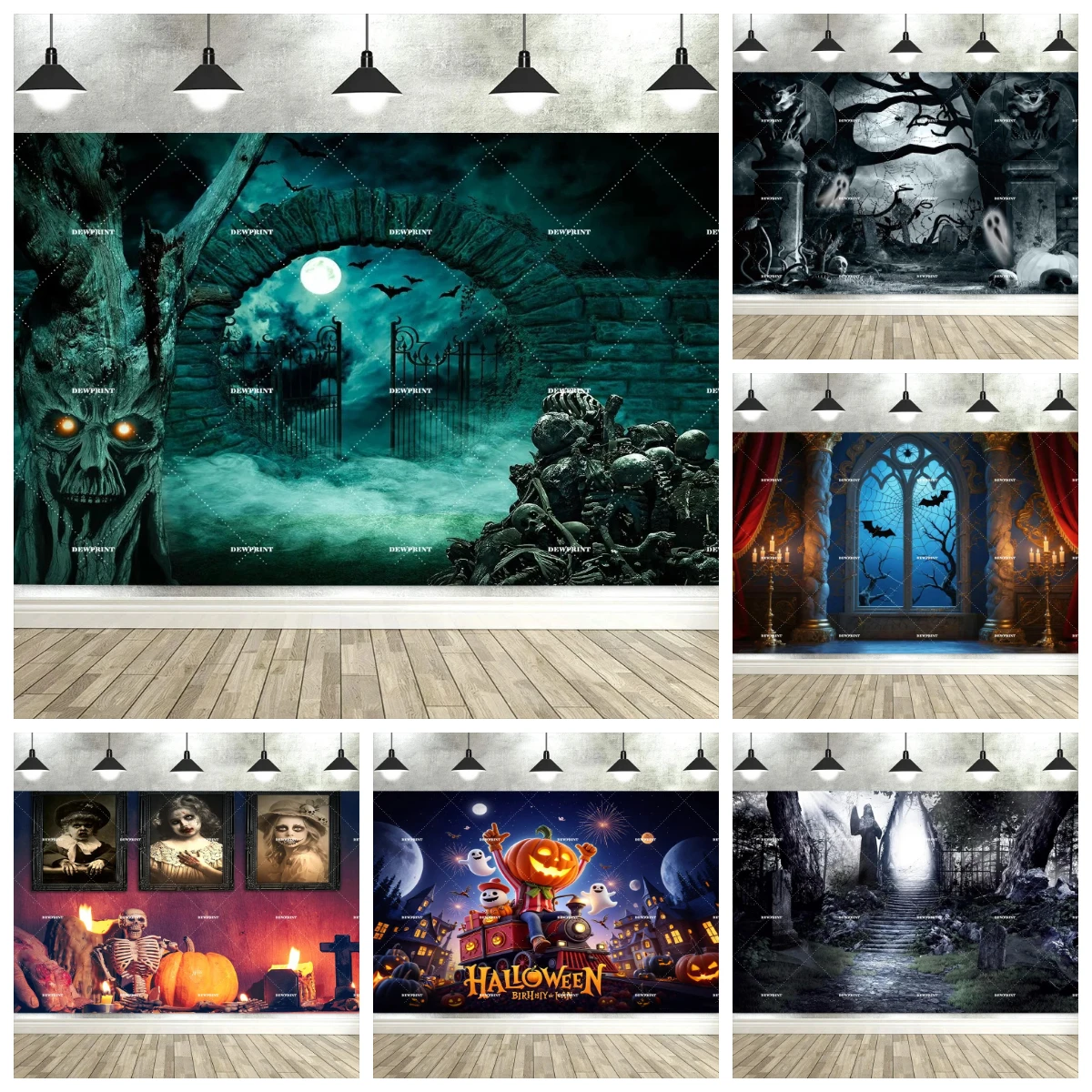 

Dewprint Halloween Party Background for Photography Ghost Shadow Terror Scene Shoot Photographic Backdrop Photocall Photo Studio
