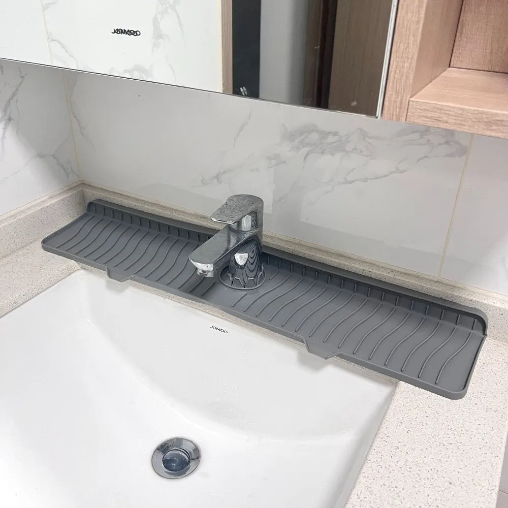 

Silicone Faucet Splash Mat Multiple Size Non-Slip Surface Sink Water Catcher Mat Easy Clean Countertop Splash Pad for Bathroom