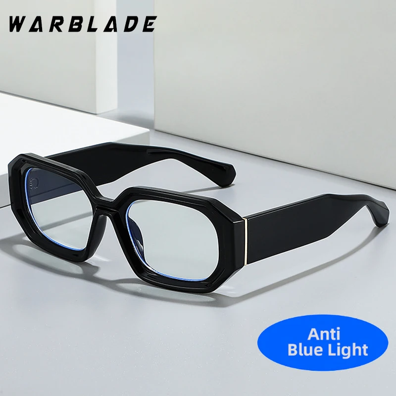 

2025 Square Big Anti Blue Light Glasses Women's Solid Color Glasses Trend Computer Glasses Men Transparent Optical Eyeglasses