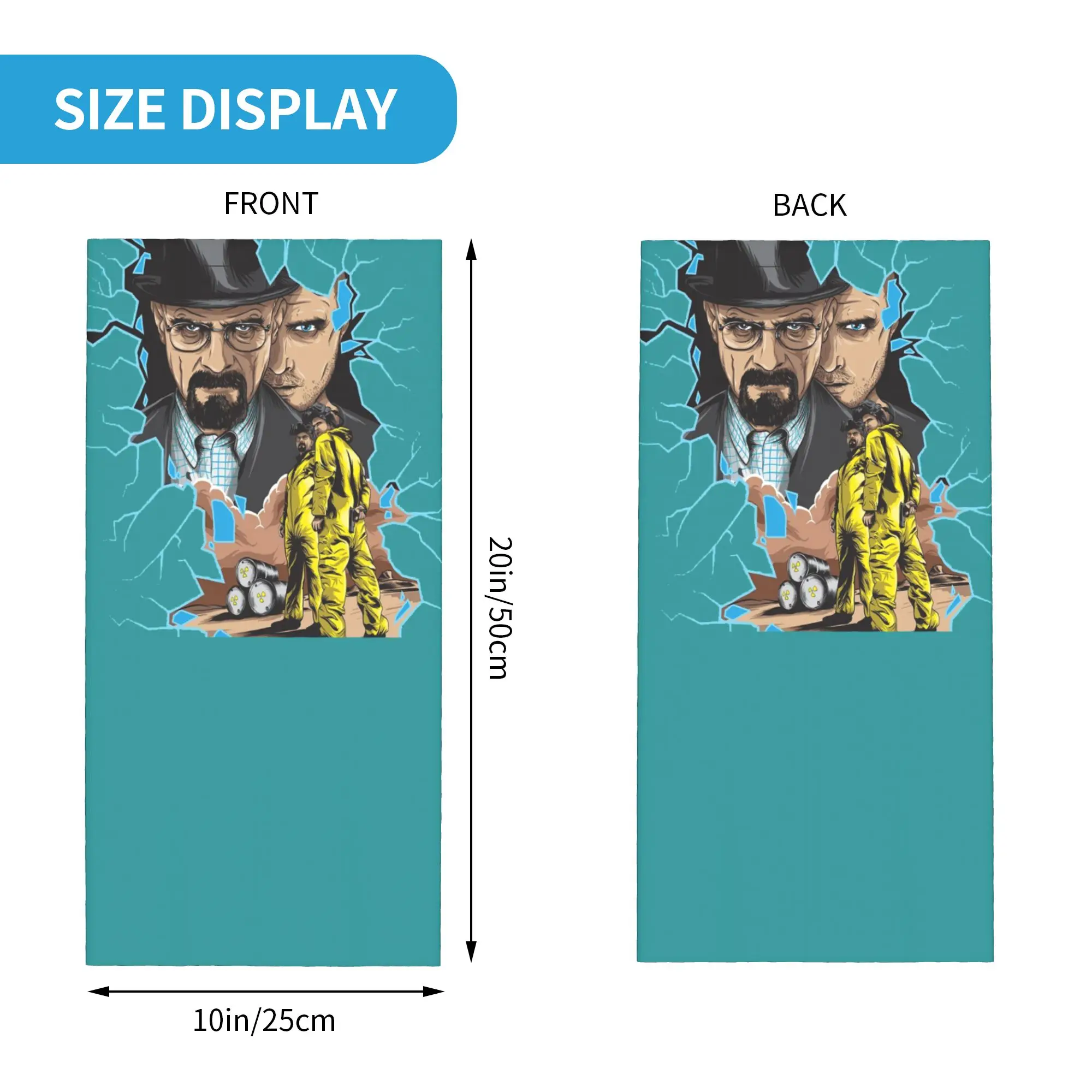 Custom Breaking Bad Poster Design Bandana Neck Warmer Women Men Winter Ski Hiking Scarf Gaiter Walter White And Jesse Pinkman view 2