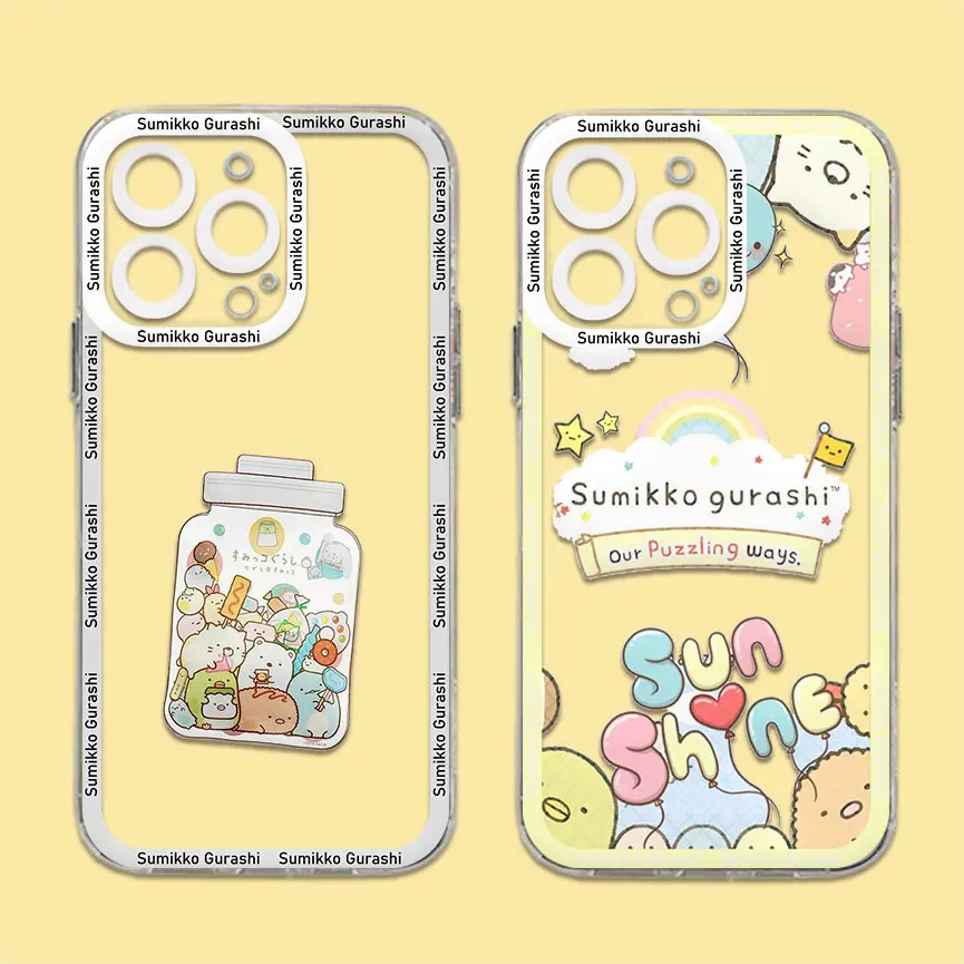 Sumikko Gurashi Cartoon Phone Case For Samsung S24 S23 S22 S21 S20 S10 FE Note20 Note10 Plus Ultra Lite 5G Clear Soft TPU Cover