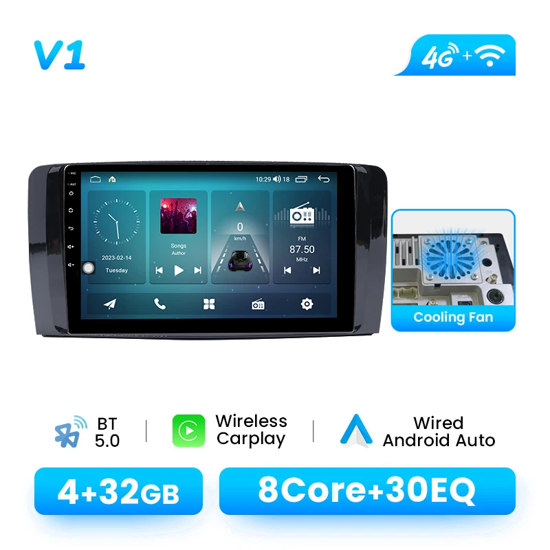 Autoradio Speler Voor Mercedes Benz R Klasse W251 R280 R300 R320 R350 R63 2005-2017 Android 14 Draadloze Carplay DSP 4G Wifi