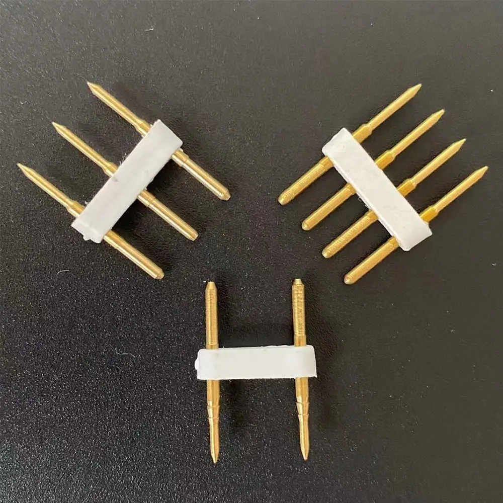 Gold RGB Connector Lighting Accessories 6mm 7mm 8mm 9mm 10mm Copper Terminals Connector 2 Pin 3Pin Solderless Connectors RGB