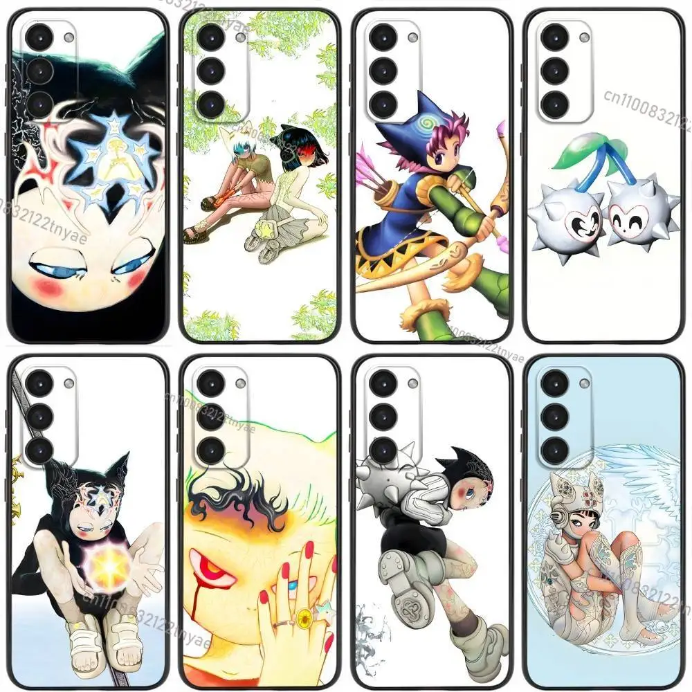 G-Glyvees Art Phone Case For Samsung Galaxy A20,21s,22,31,32,52,53,72,73,80,91 Soft Liquid Silicone Black Cover