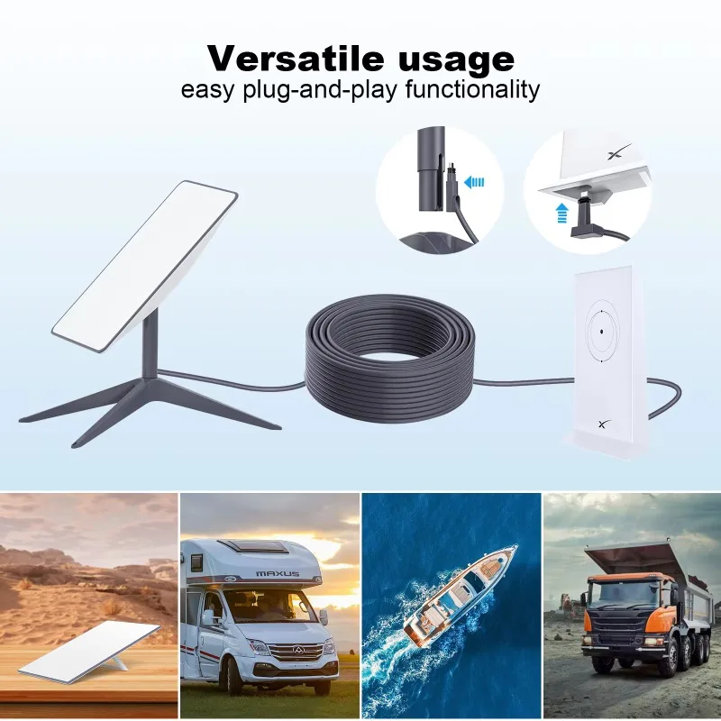 Starlink V3 30/70/100/150ft Waterproof Cable For Starlink Gen 3 Replacement Extension Cable for Rectangular Satellite Internet