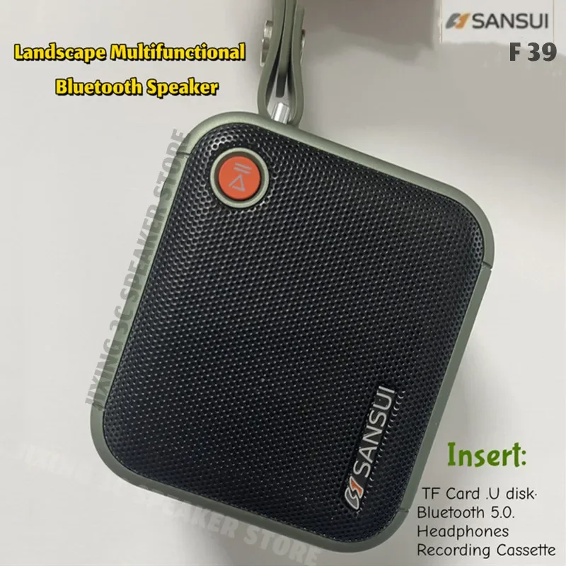 Sansui F39 미니 무선 블루투스 스피커 스테레오 HIFI TWS 베이스 풀 밴드 라디오 MP3 음악 플레이어 시스템 Caixa De Som Bluetooth