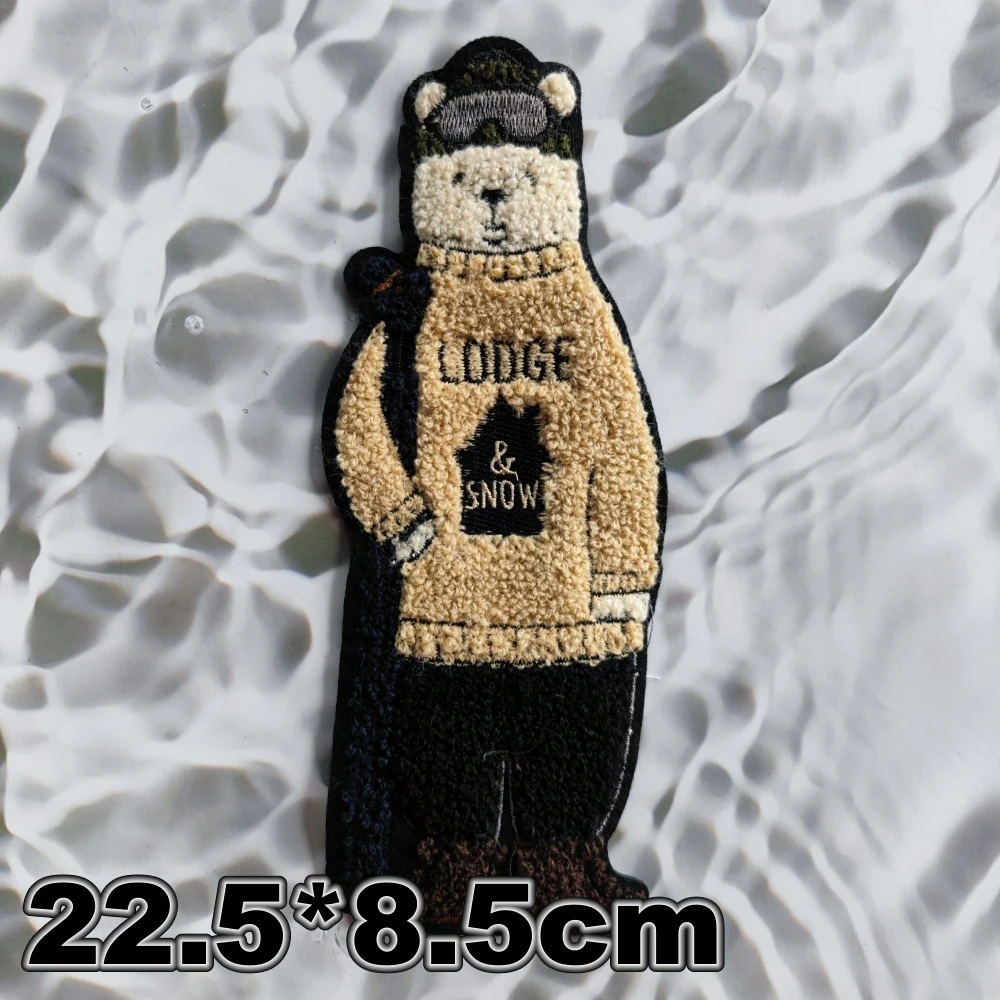 Embroidery Chenille Bear Patch,sew on Animal Cartoon Patches,bears Badges Appliques for Clothing WF228110