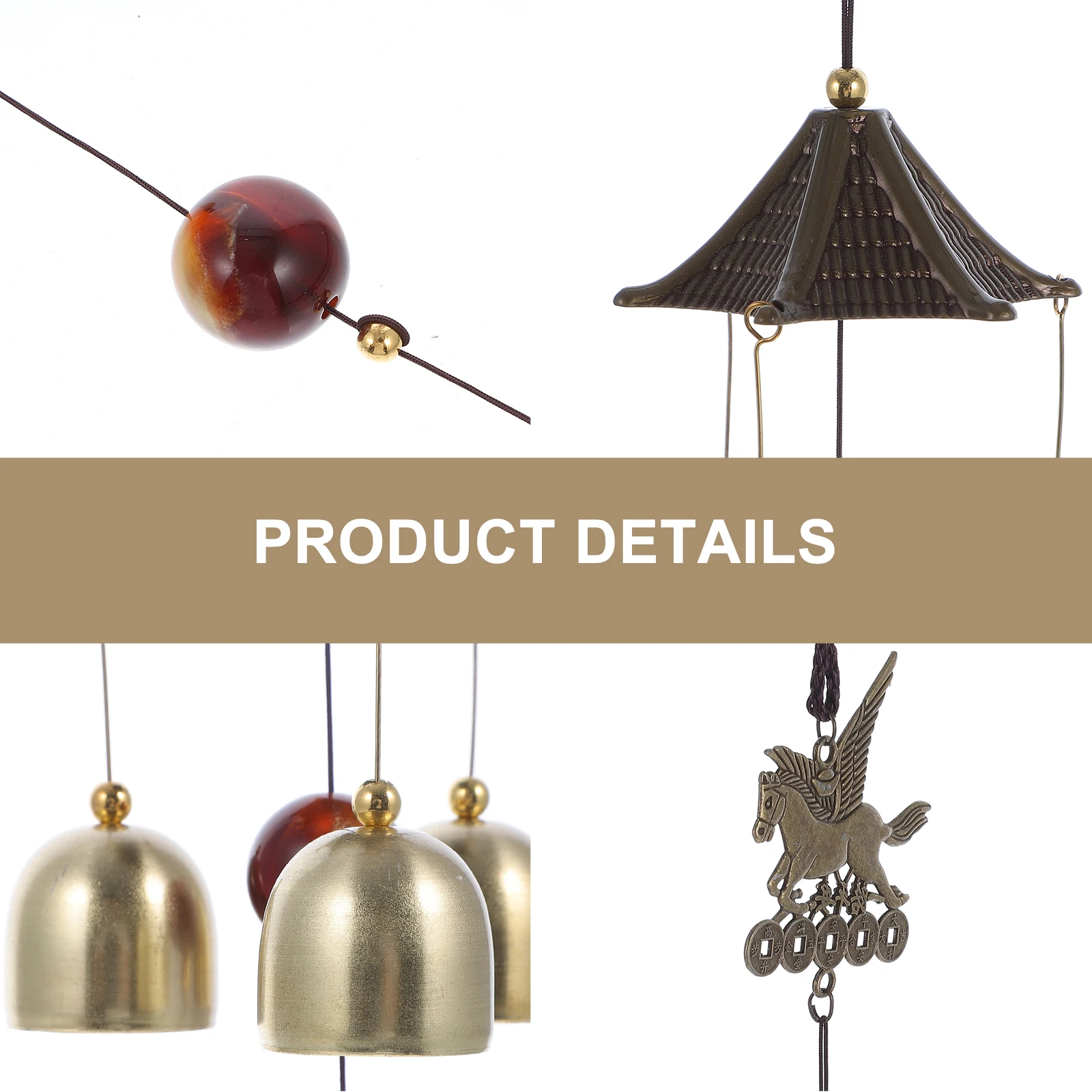 

Tuned Wind Chimes nament Golden Horse Metal Music Decor Durable Outdoor Hanging Gifts Flying Horse Bells Home Decor Zinc