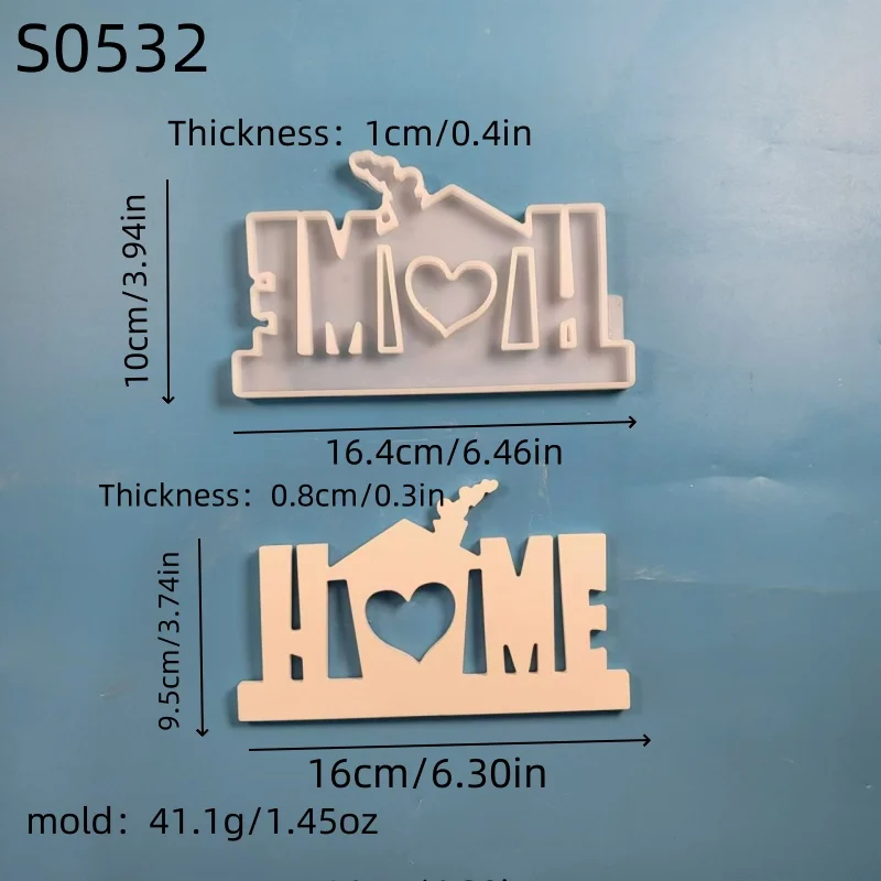 House Love Decoration Plugin Silicone Mold DIY Base Ornament Cement Gypsum Resin Epoxy Mold Home Decoration Storage