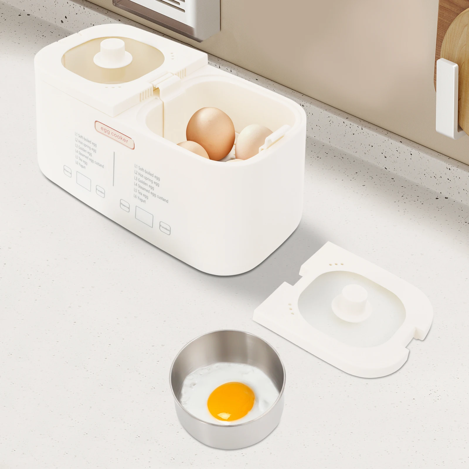 

Яйцеварка Rapid Egg Cooker с функцией автоматического отключения и чашей из нержавеющей стали для использования на завтраках, приготовлении пикников
