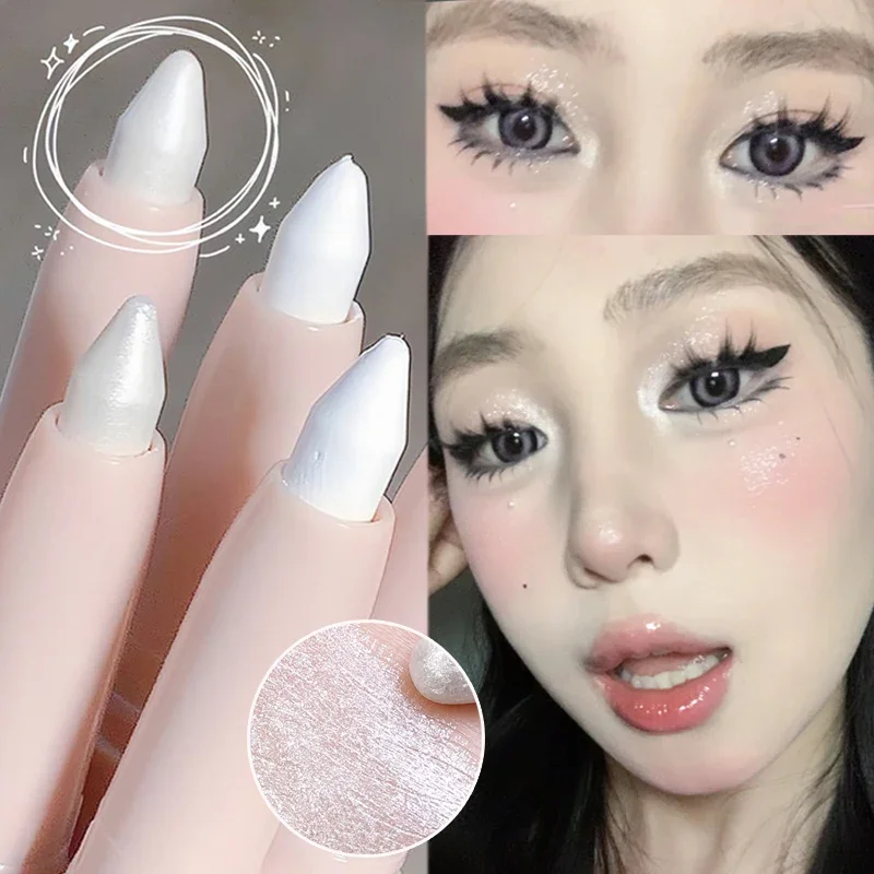 White Matte Eyeshadow Stick Makeup Pearlescent Brightening Eye Corner Glitter Highlighter Lying Silkworm Eyeliner Pen Cosmetic