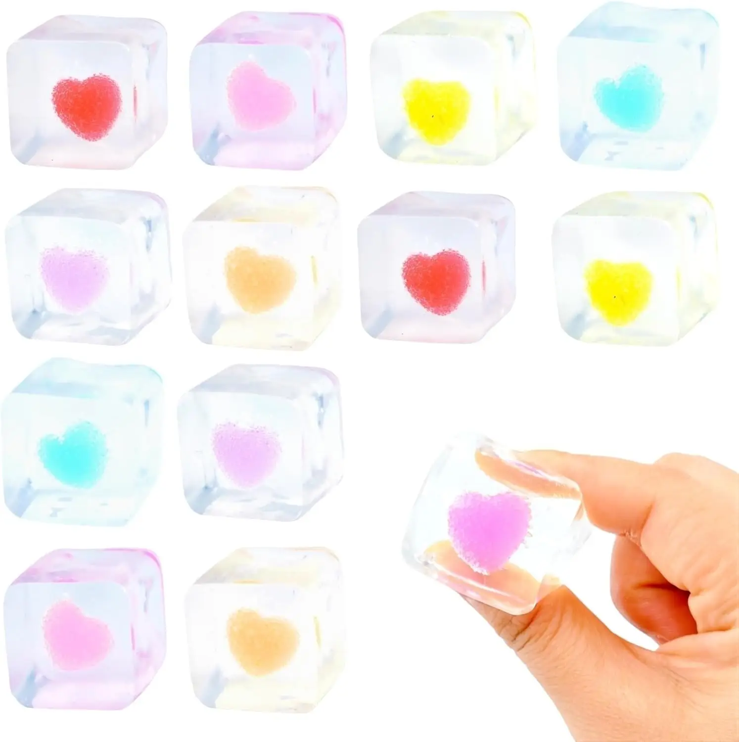

Набор из 12 сенсорных игрушек-антистресс Squishy в форме кубиков ко Дню святого Валентина для взрослых и детей, подарки для снятия стресса, оптовые сувениры для вечеринок
