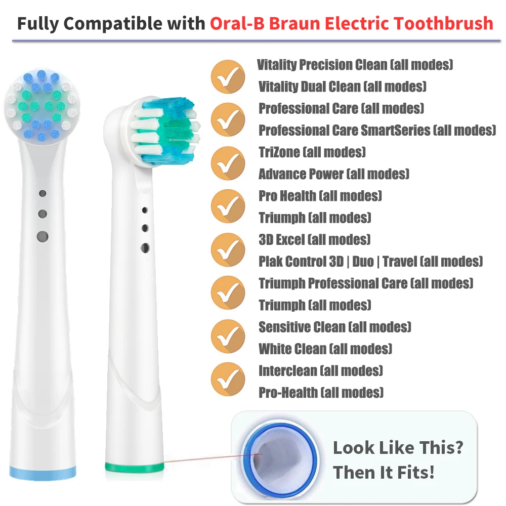 16 قطعة رؤوس فرشاة الاستبدال لفرشاة الأسنان الكهربائية أورال-بي قوة متقدمة/حيوية دقيقة نظيفة/برو هيلث/انتصار/ثلاثية الأبعاد إكسل