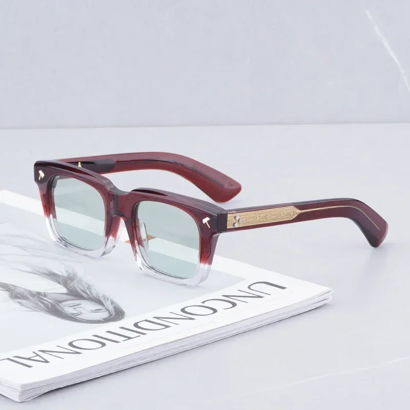 JMM quintino Occhiali Da Sole per Uomo Vintage acetato Occhiali Da Sole firmati di lusso donna Occhiali Da Sole Da Uomo Occhiali Da Sole con lenti rosse