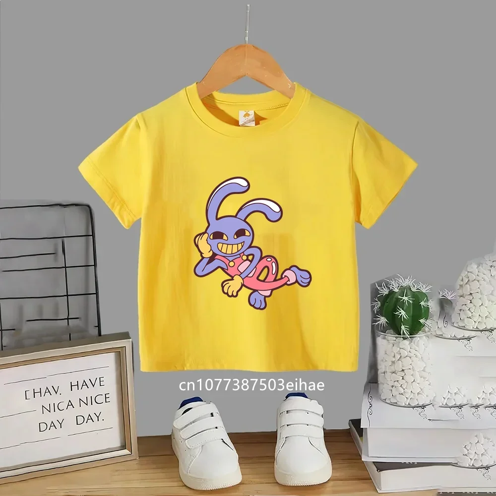 The Amazing Digital Circus Kids Cotton Tops, Popular Cartoon Print Short Sleeve T-shirt, Boys Girls Summer Casual Wear Gift