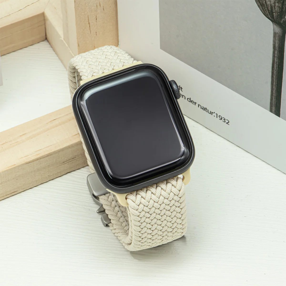 Pulseira de Nylon Natural para Apple Watch, Faixa de Loop Tecida, Pulseira para iWatch 10, 46mm, 42mm, Ultra 2, 49mm, 41mm, 45mm, 44mm, 10, 9, 8, 7, 6, 5, SE, 4