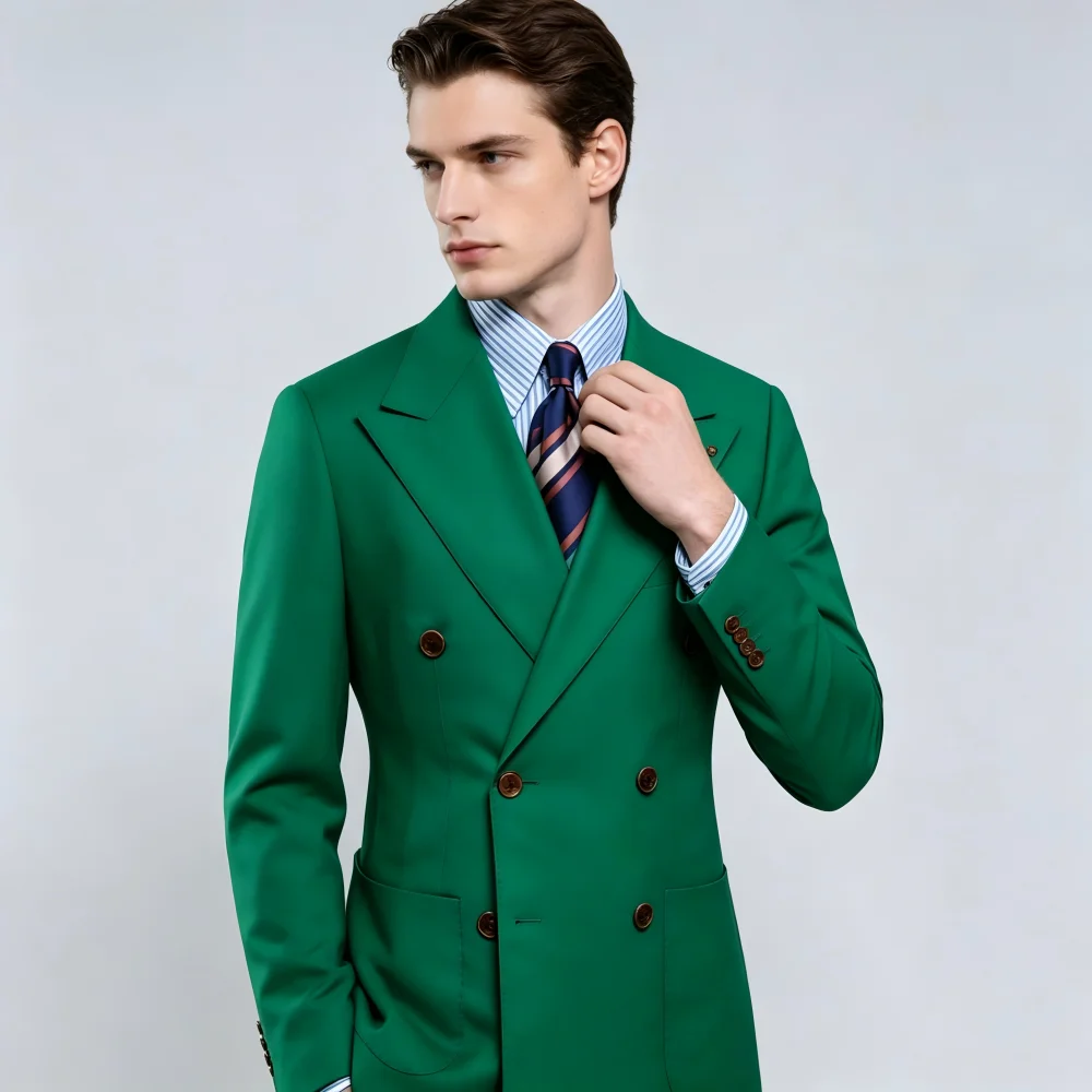 

Мужской розовый двубортный костюм-двойка (пиджак и брюки) для классических и деловых мероприятий, модная деловая одежда