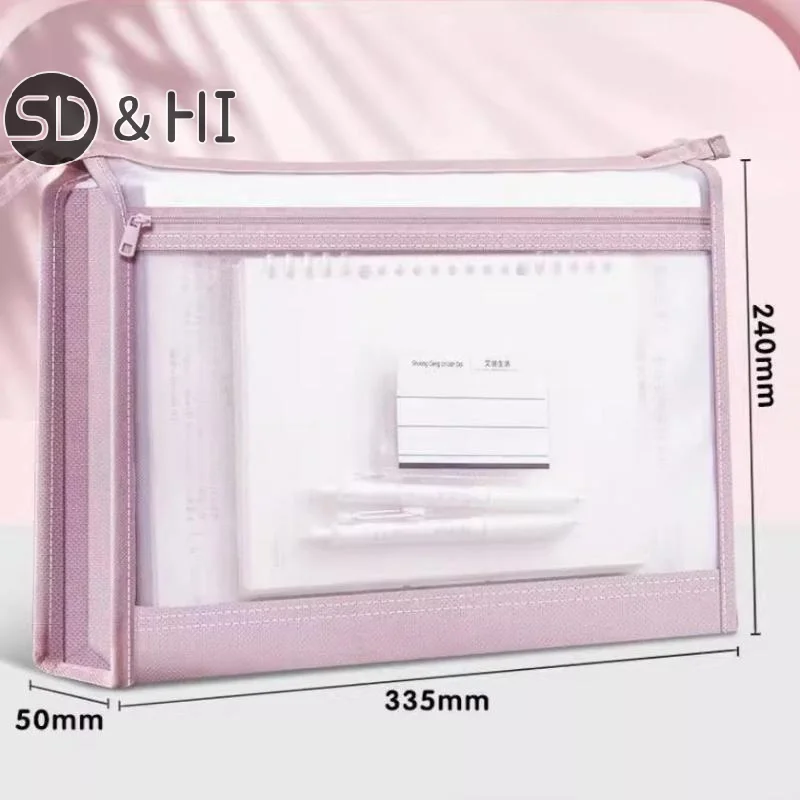 Transparent Zipper Mesh Document Storage Bag With Double Zip-Spacious Portable Handmade Storage Bag