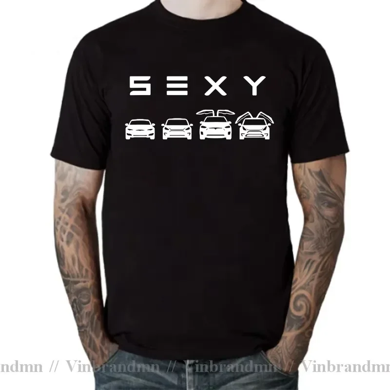 Engraçado sexy t-teslas camiseta para homem elon musk tecnologia de carro t camisa homem engenheiro aerospacial manga curta camiseta verão coágulo